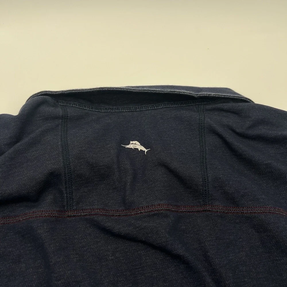Tommy Bahama 1/4 Zip Sweater Mens XL Lightweight Preppy Pullover Mockneck Navy